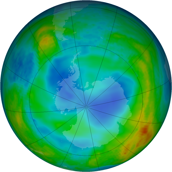 Antarctic ozone map for 16 June 1994